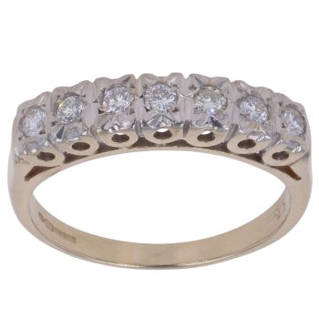 9ct Yellow Gold 0.25ct Brilliant Cut Diamond Half Eternity Ring