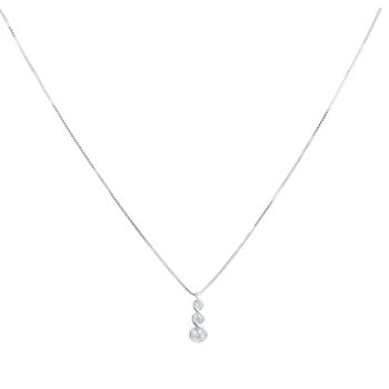 18ct White Gold 0.30ct Brilliant Cut Diamond Pendant And Chain 18"