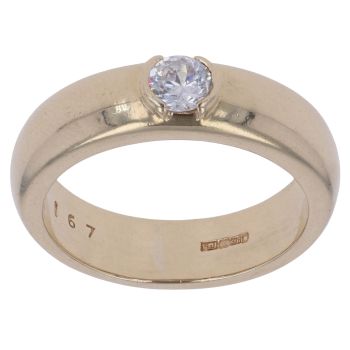9ct Yellow Gold Cubic Zirconia Single Stone Ring