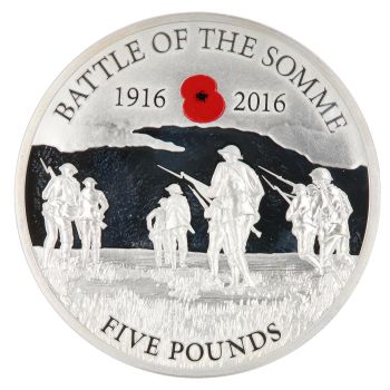 2016 The Battle of The Somme 1916-2016 Silver Proof 5 Pounds Coin