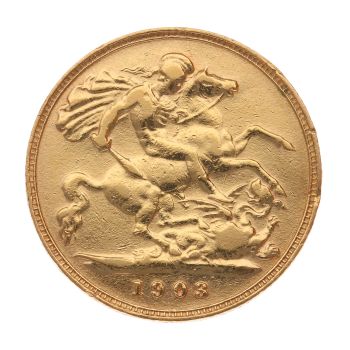 1903 Edward VII Large Head UK Half Sovereign Coin