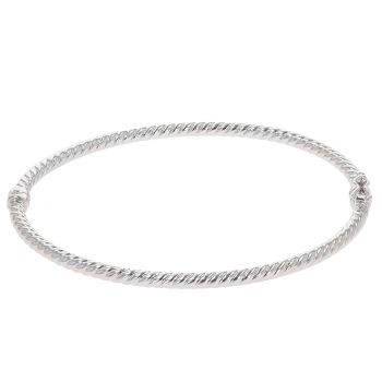 18ct White Gold Twist Hinged Bangle