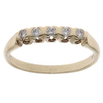9ct Yellow Gold 0.25ct Brilliant Cut Five Stone Ring