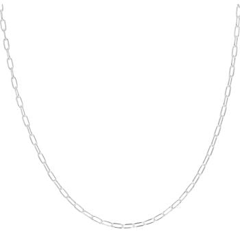 Silver Paperclip Chain 18" By Icesia