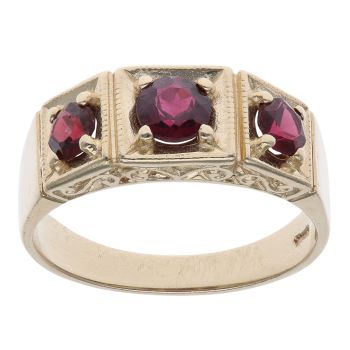 9ct Yellow Gold Garnet Signet Ring