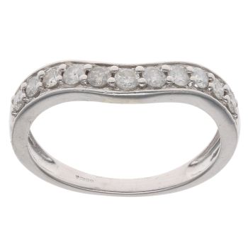 9ct White Gold 0.50ct Brilliant Cut Diamond Wishbone Ring