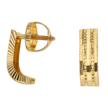 22ct Yellow Gold Patterned Stud Earrings