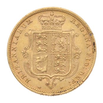 1883 Victoria Young Head UK Half Sovereign Coin