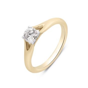 9ct Yellow Gold Split Band 0.50ct Lab Grown Diamond Solitaire Ring