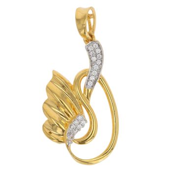 22ct Yellow Gold Cubic Zirconia Swan Pendant