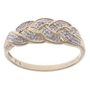 9ct Yellow Gold 0.05ct Brilliant Cut Diamond Fancy Ring