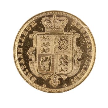 1885 Victoria Young Head Shield UK Half Sovereign Coin