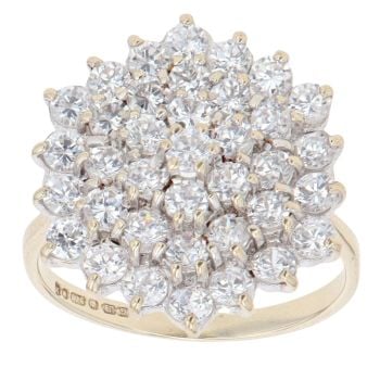 9ct Yellow Gold Cubic Zirconia Cluster Ring