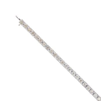 9ct White Gold 3.50ct Diamond Tennis 7" Bracelet