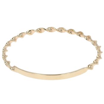 9ct Yellow Gold ID Twist Bangle
