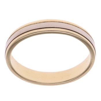 18ct Yellow and White Gold Wedding Band 3mm