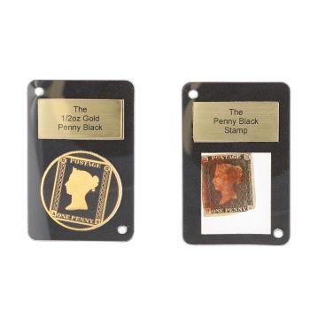 2023 1/2oz Charles III One Penny & Penny Black Stamp Gibraltar Coin Set Boxed with Proof