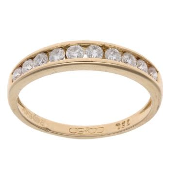 18ct Yellow Gold 0.50ct Brilliant Cut Diamond Half Eternity Ring