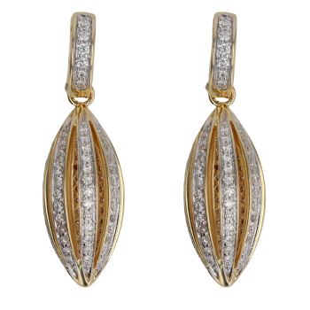 18ct Yellow Gold 1.75ct Brilliant Cut Diamond Fancy Drop Earrings