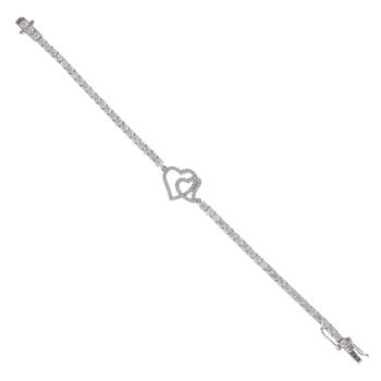 Silver Cubic Zirconia Tennis Bracelet 7" By Icesia