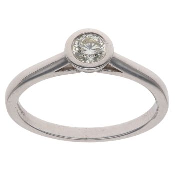 18ct White Gold 0.33ct Brilliant Cut Diamond Solitaire Ring