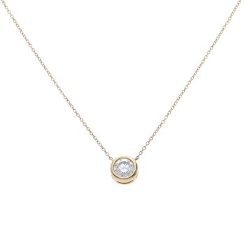 9ct Yellow Gold 1.00ct Brilliant Cut Lab Grown Diamond Solitaire Pendant and Chain 18"