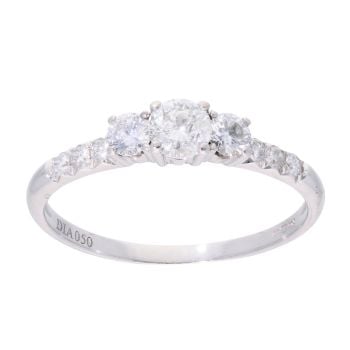 18ct White Gold 0.50ct Diamond Trilogy Ring