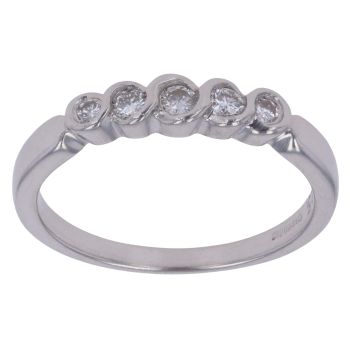 9ct White Gold 0.25ct Brilliant Cut Diamond Five Stone Ring