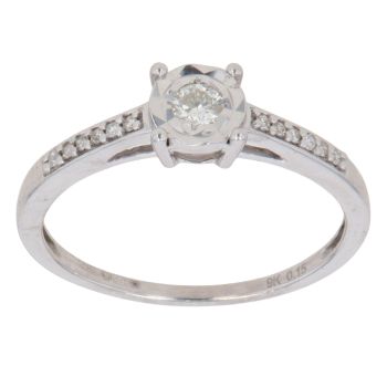 9ct White Gold 0.15ct Diamond Solitaire Ring