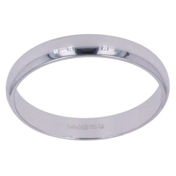 18ct White Gold Wedding Band 4mm
