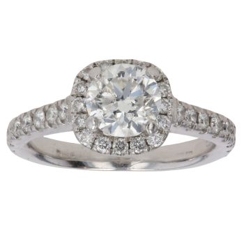 Platinum 1.50ct Brilliant Cut Diamond Cluster Ring
