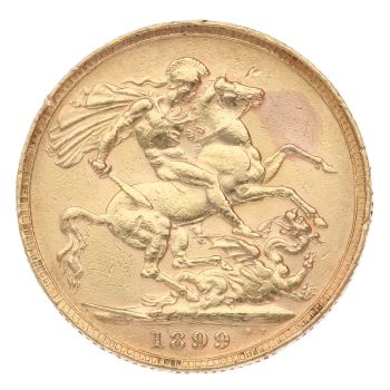 1899 Victoria Old Head UK Full Sovereign Coin