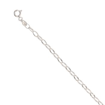 Silver Belcher Anklet 10"
