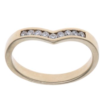 9ct Yellow Gold 0.20ct Brilliant Cut Diamond Wishbone Ring