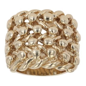 9ct Yellow Gold Four Row Keeper Ring