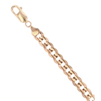 9ct Yellow Gold Flat Plain Curb Bracelet 7.5"