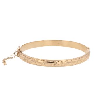 9ct Yellow Gold Patterned Bangle