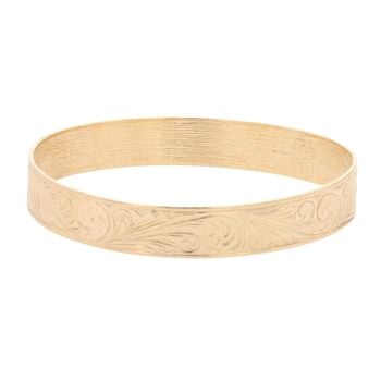 9ct Yellow Gold Patterned Bangle