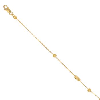 22ct Yellow Gold Bead Bracelet 7"
