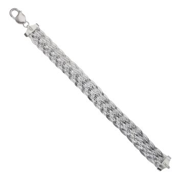 Silver Herringbone Bracelet 7" By Icesia