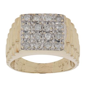 9ct Yellow Gold 0.50ct Brilliant Cut Diamond Signet Ring