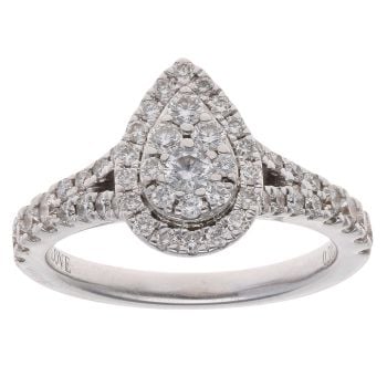 18ct White Gold 0.70ct Brilliant Cut Diamond Cluster Ring