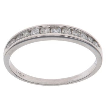 18ct White Gold 0.25ct Brilliant Cut Diamond Half Eternity Ring