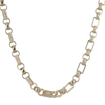9ct Yellow Gold Fancy Patterned Belcher Chain 24"