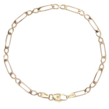 9ct Yellow Gold Figaro Bracelet 7"