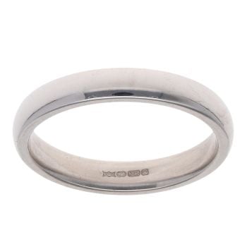 9ct White Gold Wedding Band 3mm