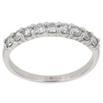 18ct White Gold 0.50ct Brilliant Cut Diamond Half Eternity Ring