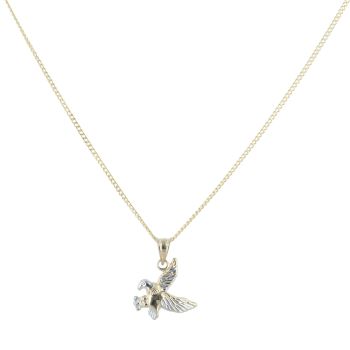 14ct Yellow and White Gold Children's Eagle Pendant and Chain 16"