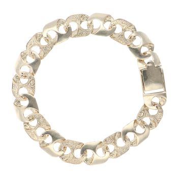 9ct Yellow Gold Patterned Fancy Bracelet 8.5"
