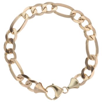 9ct Yellow Gold Figaro Bracelet 8"